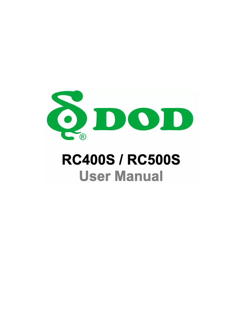 Page 1 de la notice Manuel utilisateur DOD RC500S