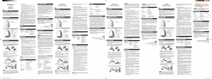 Page n°1 - Manuel utilisateur Oregon Scientific UVN800