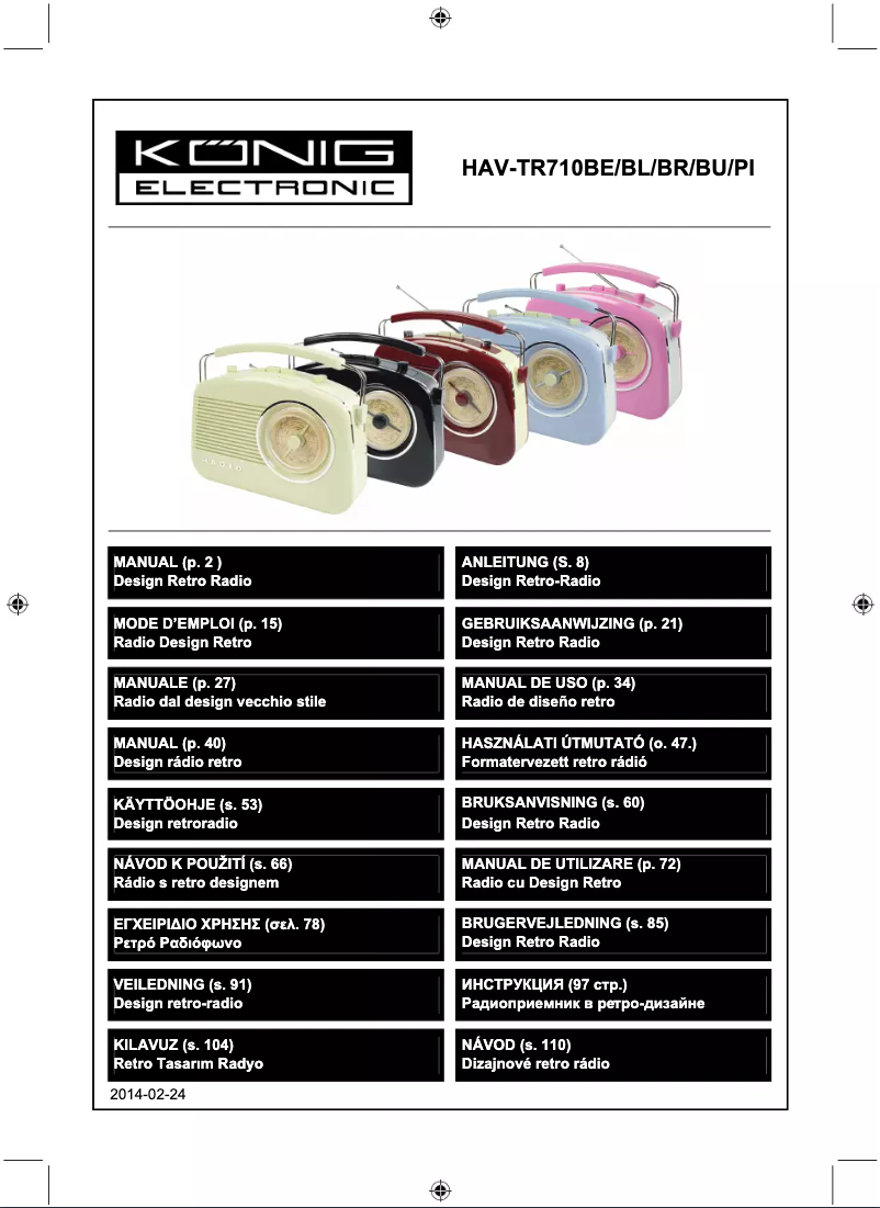 Image de la première page du manuel de l'appareil HAV-TR710BE