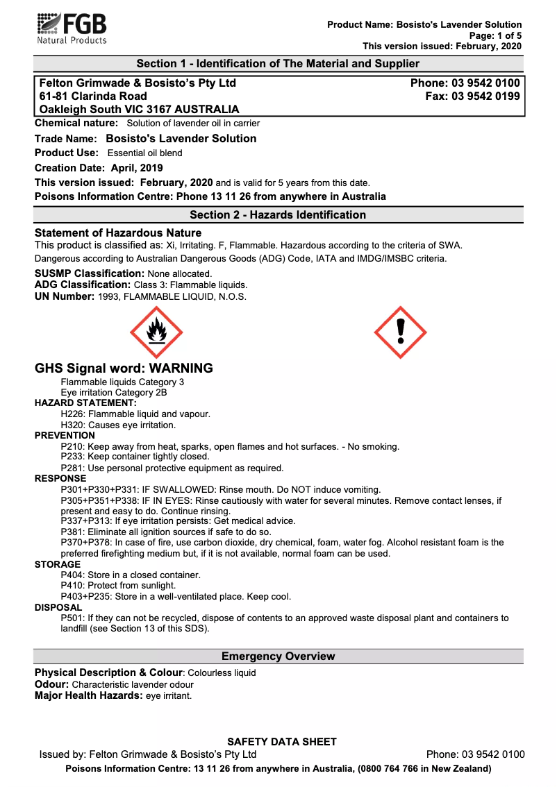 Imagen de la primera página del manual del dispositivo Lavender Solution