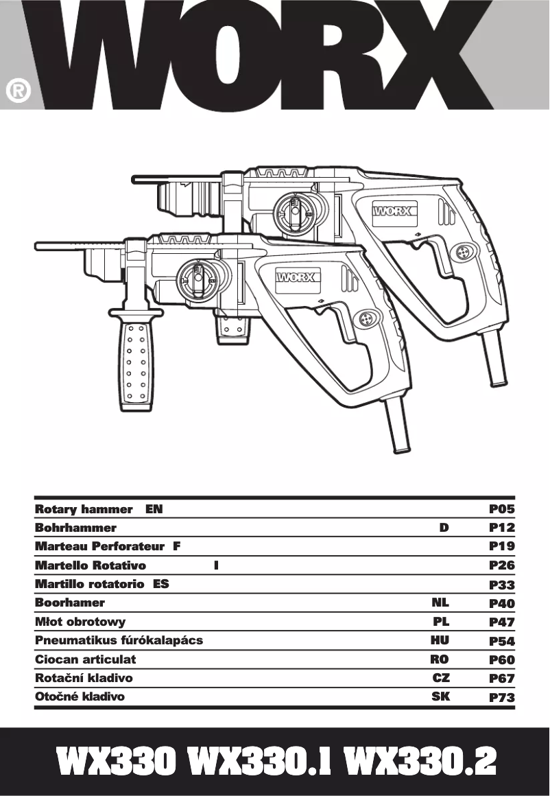 Page n°1 - Manuel utilisateur Worx WX330