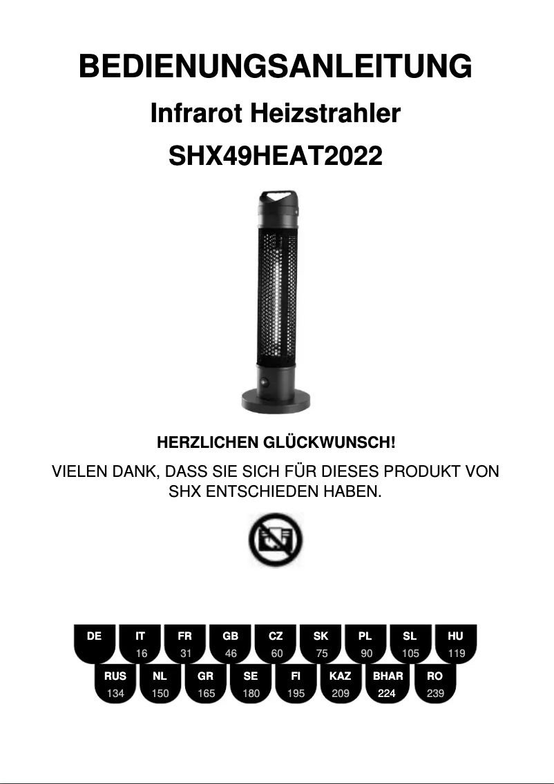 Page n°1 - Manuel utilisateur SHX SHX49HEAT2022