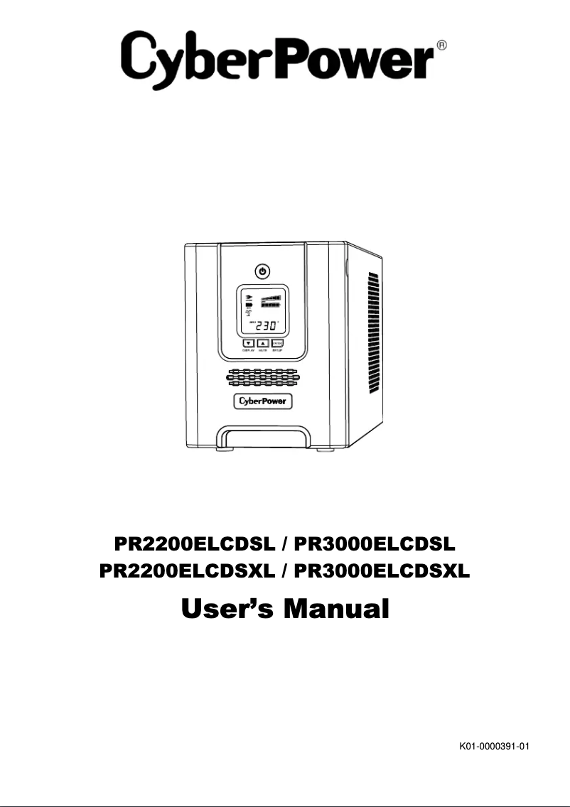 Image de la première page du manuel de l'appareil PR2200ELCDSXL