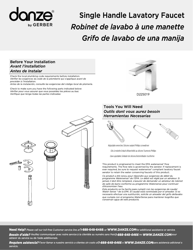 Página 1 del manual Manual de usuario Danze D225019