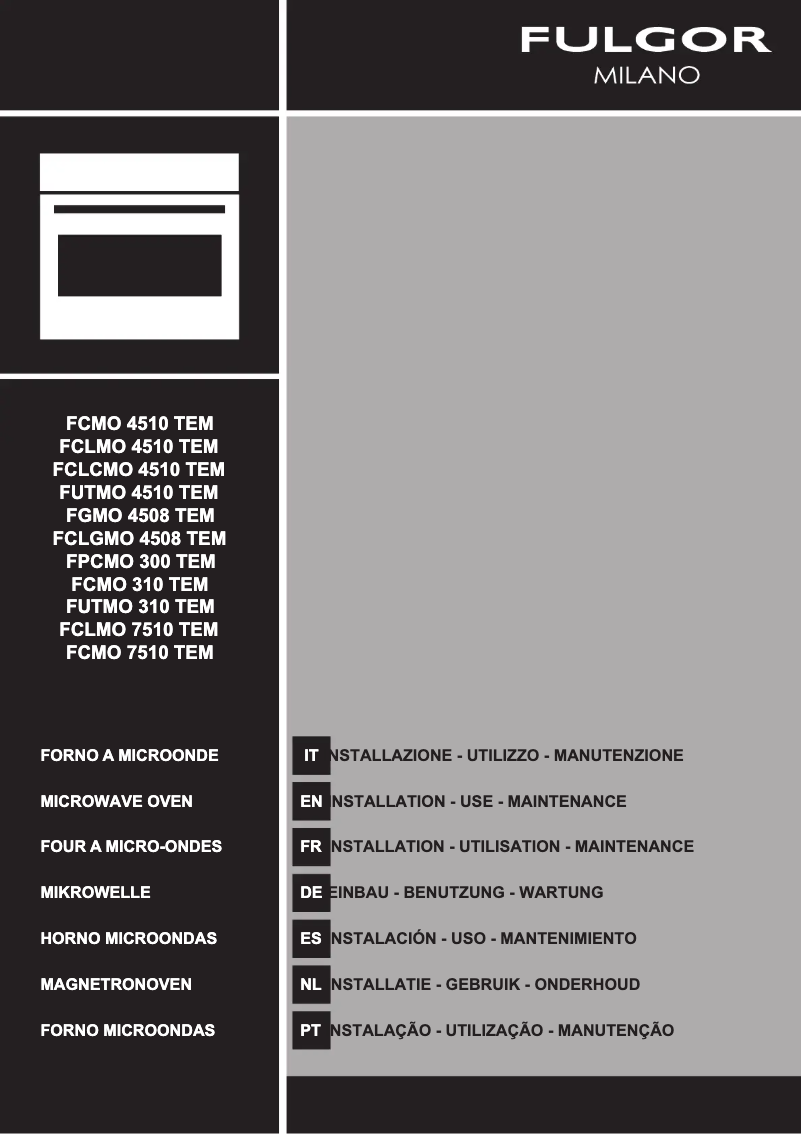 Page n°1 - Manuel utilisateur Fulgor Milano FGMO 4508 TEM
