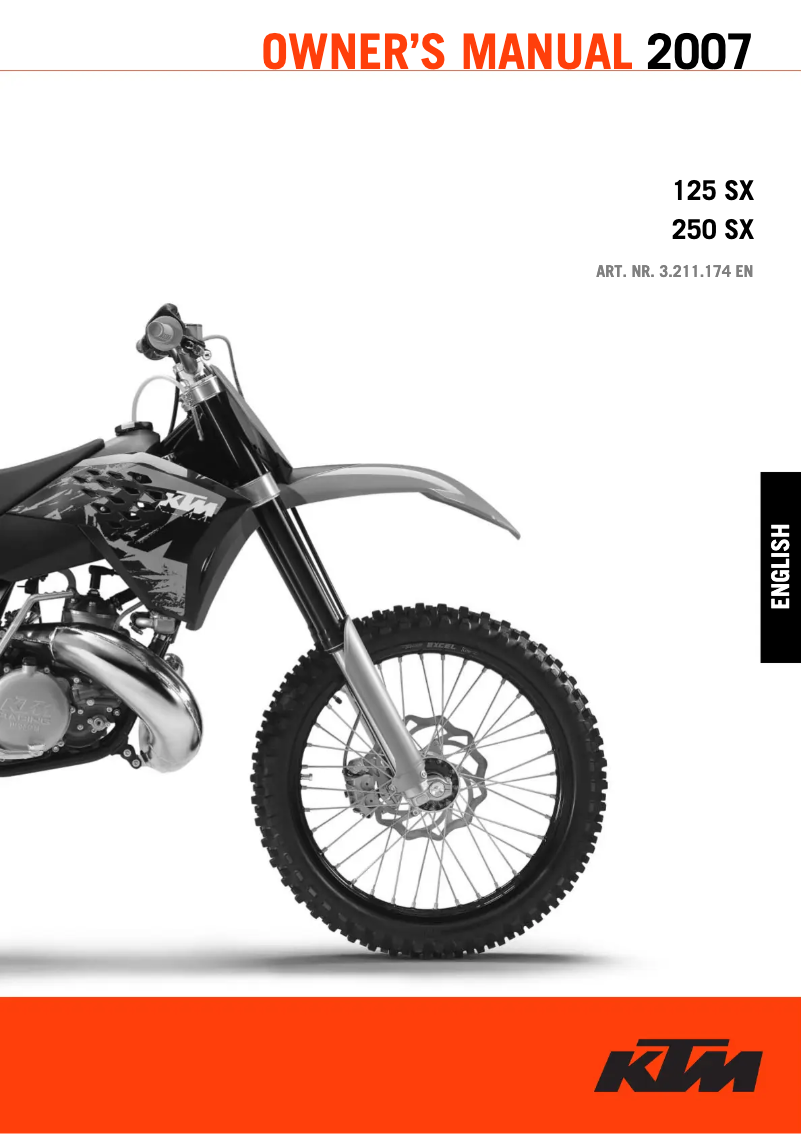 Page 1 de la notice Manuel utilisateur KTM 144 SX (2007)