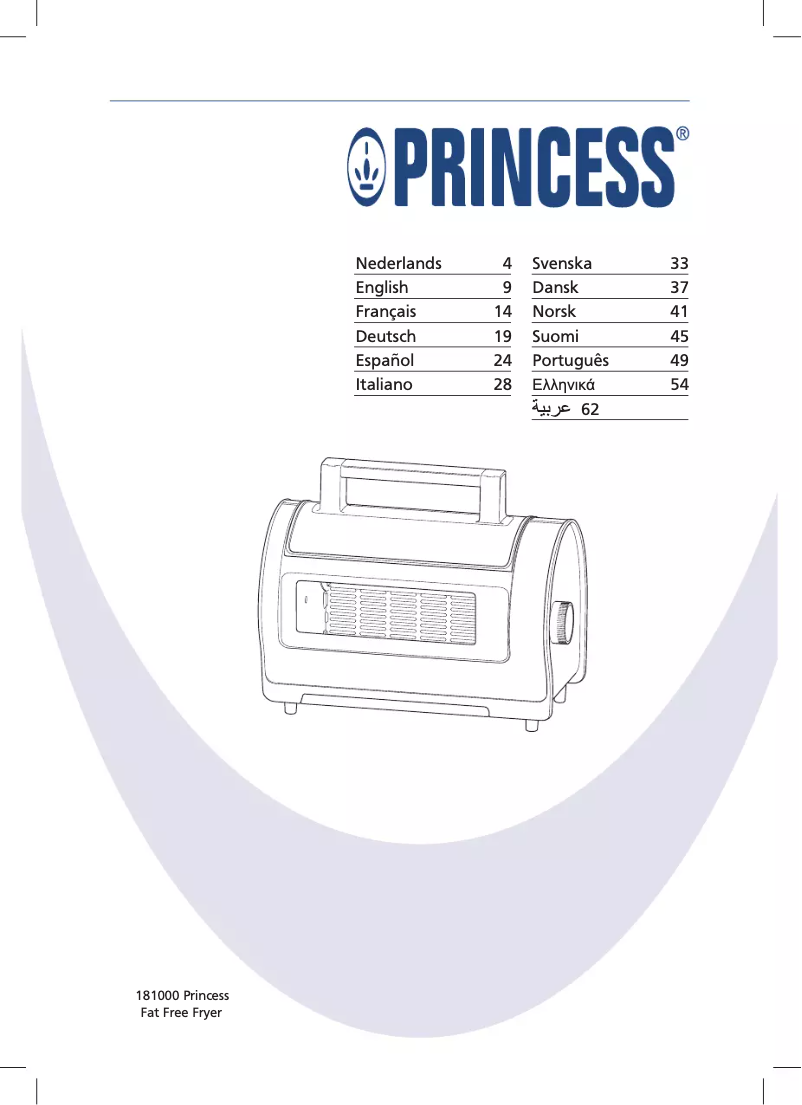 Page 1 de la notice Manuel utilisateur Princess 181000 Classic Fat Free