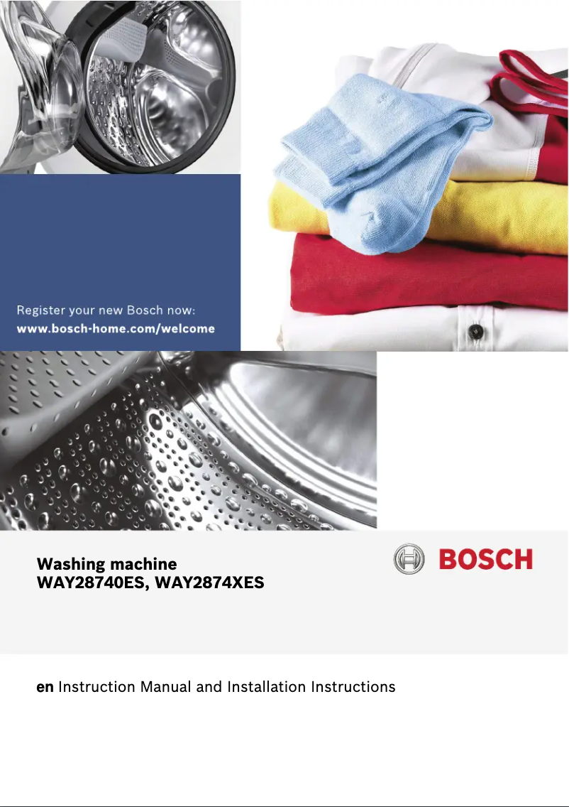 Page 1 de la notice Manuel utilisateur Bosch WAY2874XES