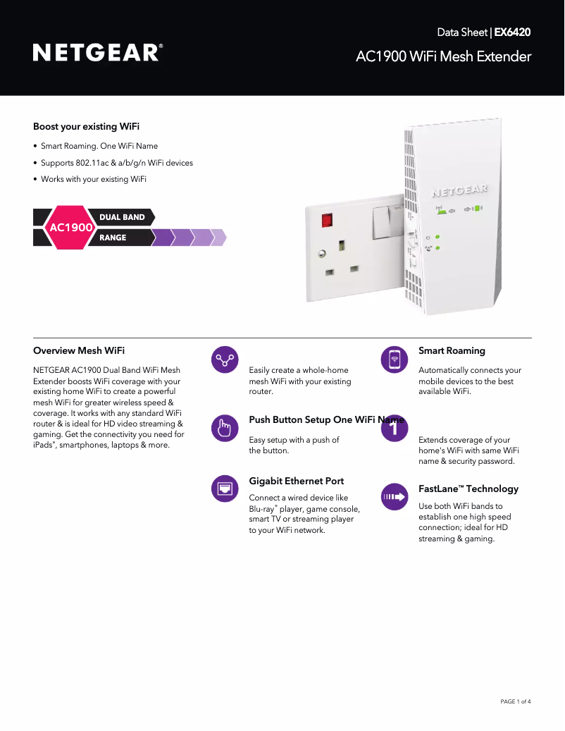 Page n°1 - Fiche technique Netgear EX6420