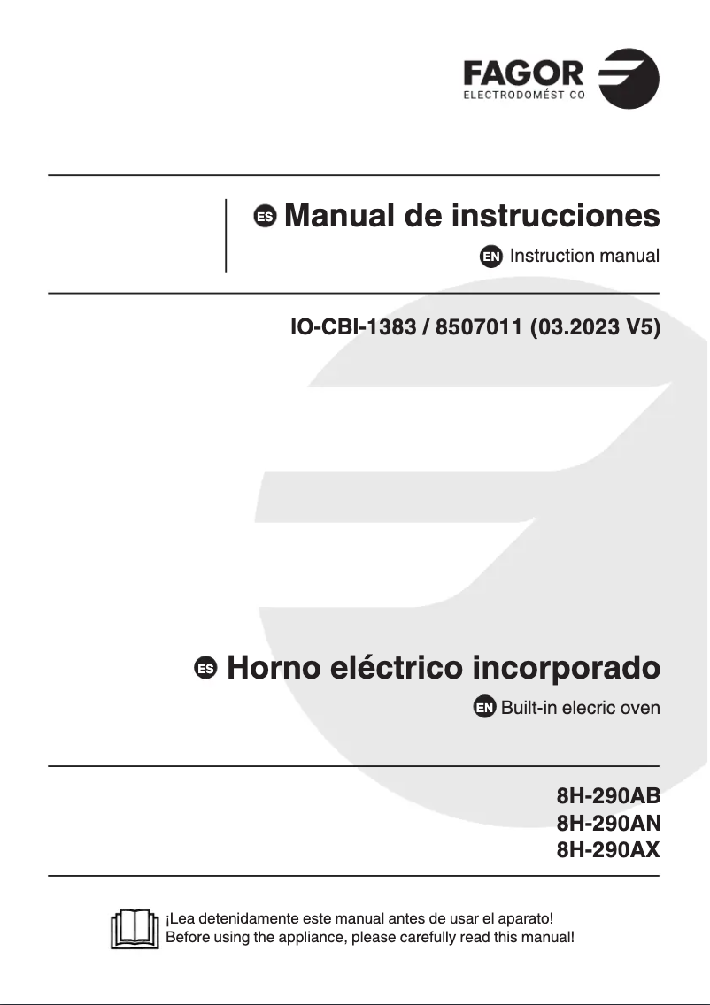 Imagen de la primera página del manual del dispositivo 8H-290AX