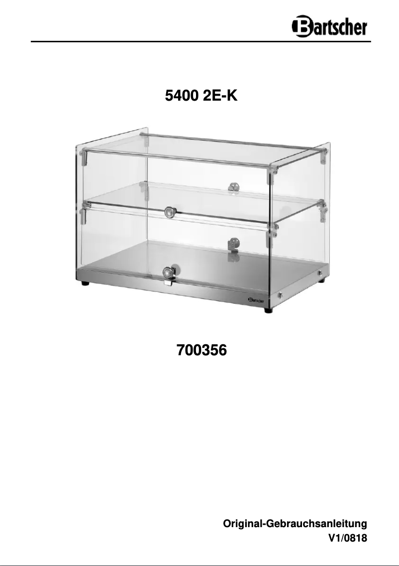 Page 1 de la notice Manuel utilisateur Bartscher 5400 2E-K