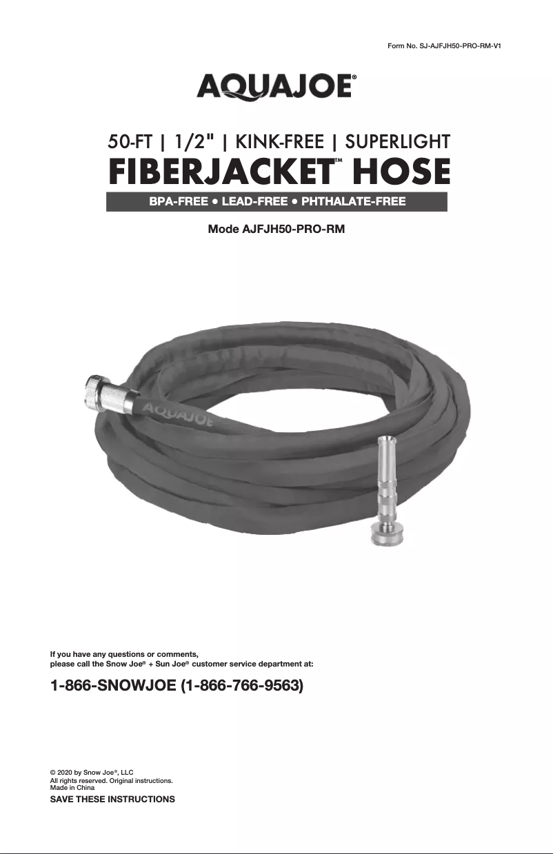 Página 1 del manual Manual de usuario Aqua Joe AJFJH50-PRO-RM
