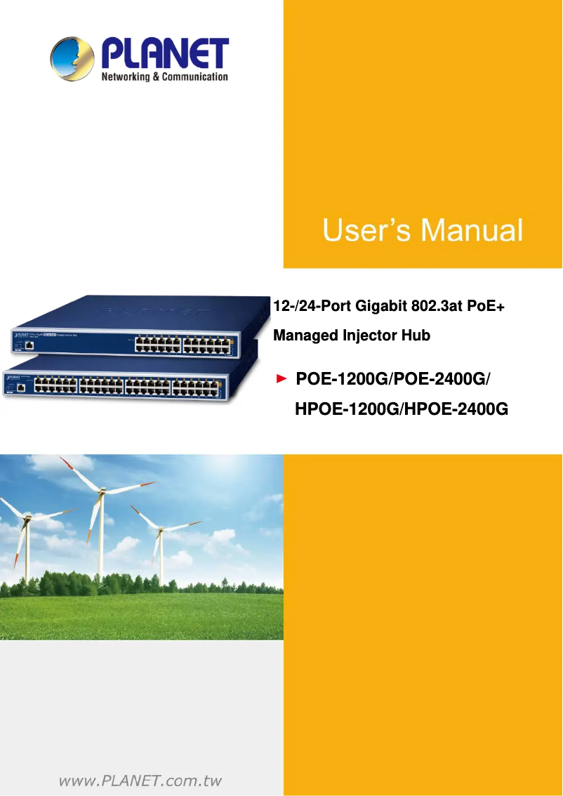 Image de la première page du manuel de l'appareil POE-2400G