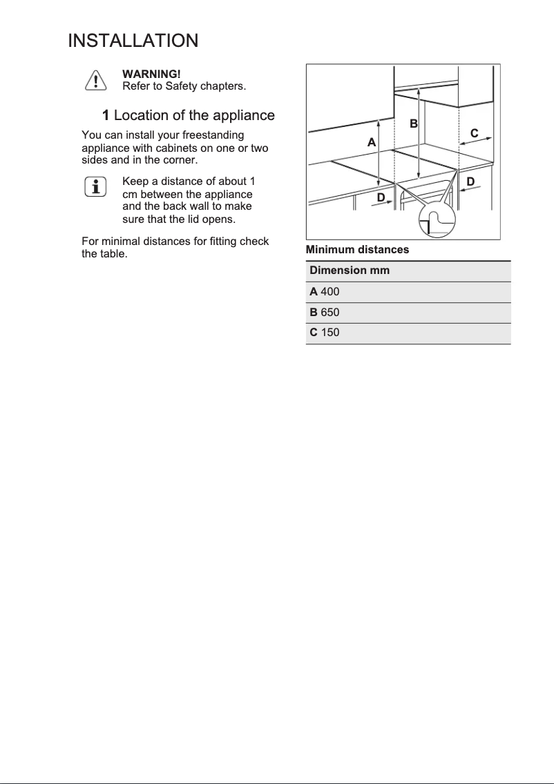 Page 1 de la notice Guide d'installation Electrolux EKG61107OX