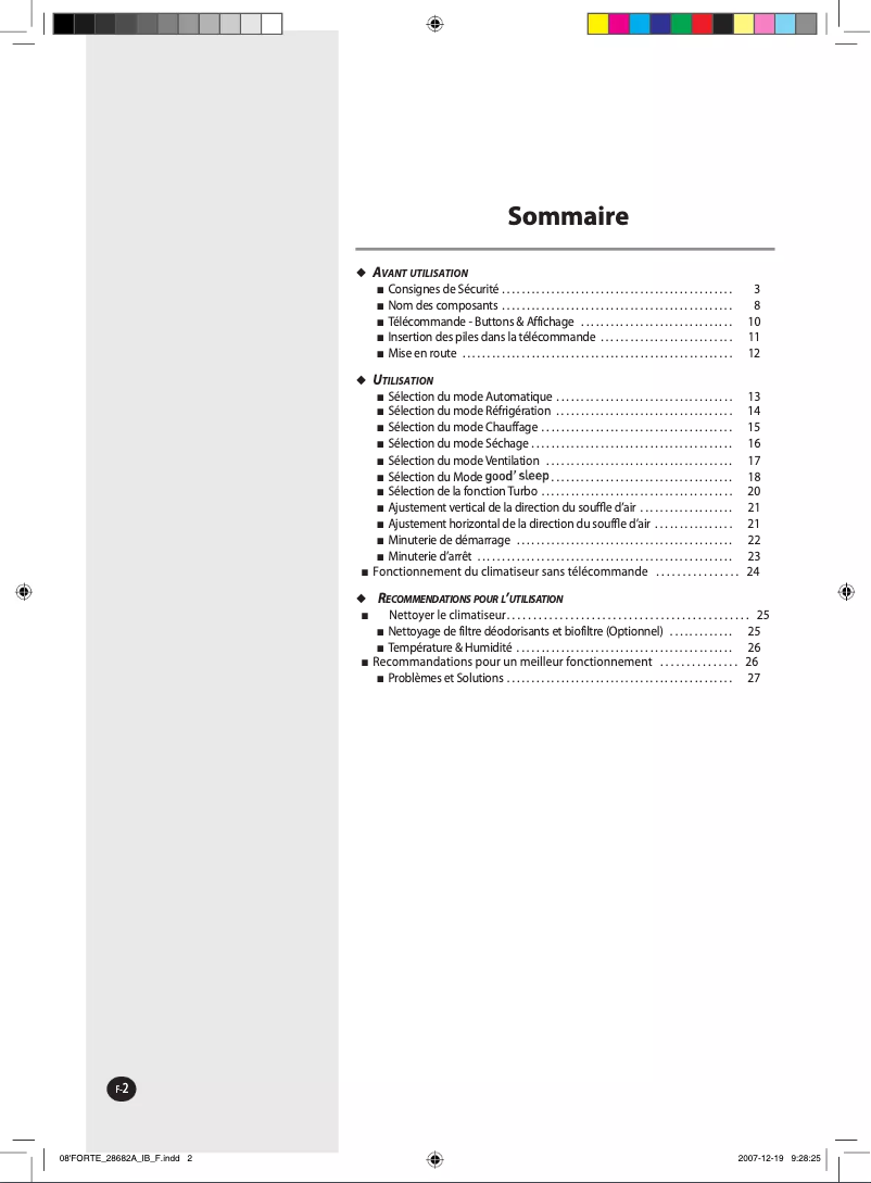 Page n°1 - Manuel utilisateur Samsung AQ24FCX