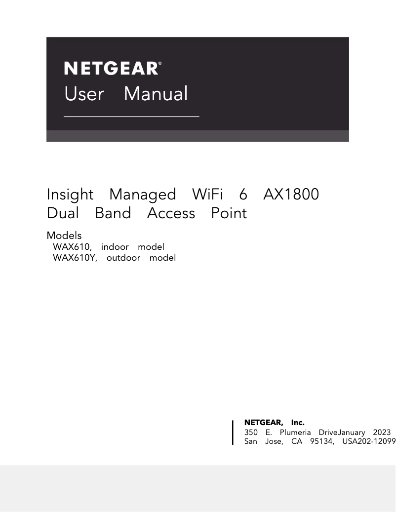Page n°1 - Manuel utilisateur Netgear WAX610PA