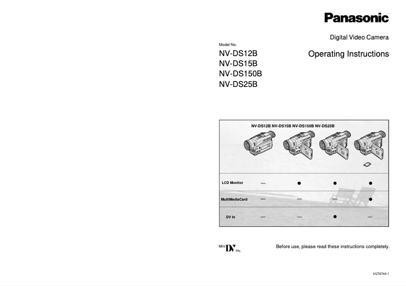 Image de la première page du manuel de l'appareil NV-DS150