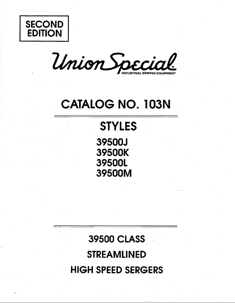 Page 1 de la notice Manuel utilisateur Union Special 39500J