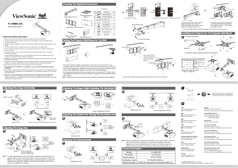 Image de la première page du manuel de l'appareil PJ-WMK-305