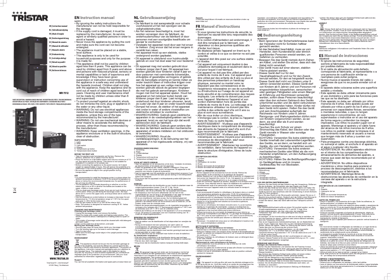Page n°1 - Manuel utilisateur TriStar WR-7512