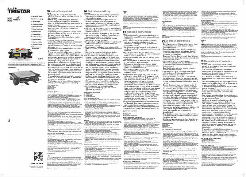 Página 1 del manual Manual de usuario TriStar RA-2990