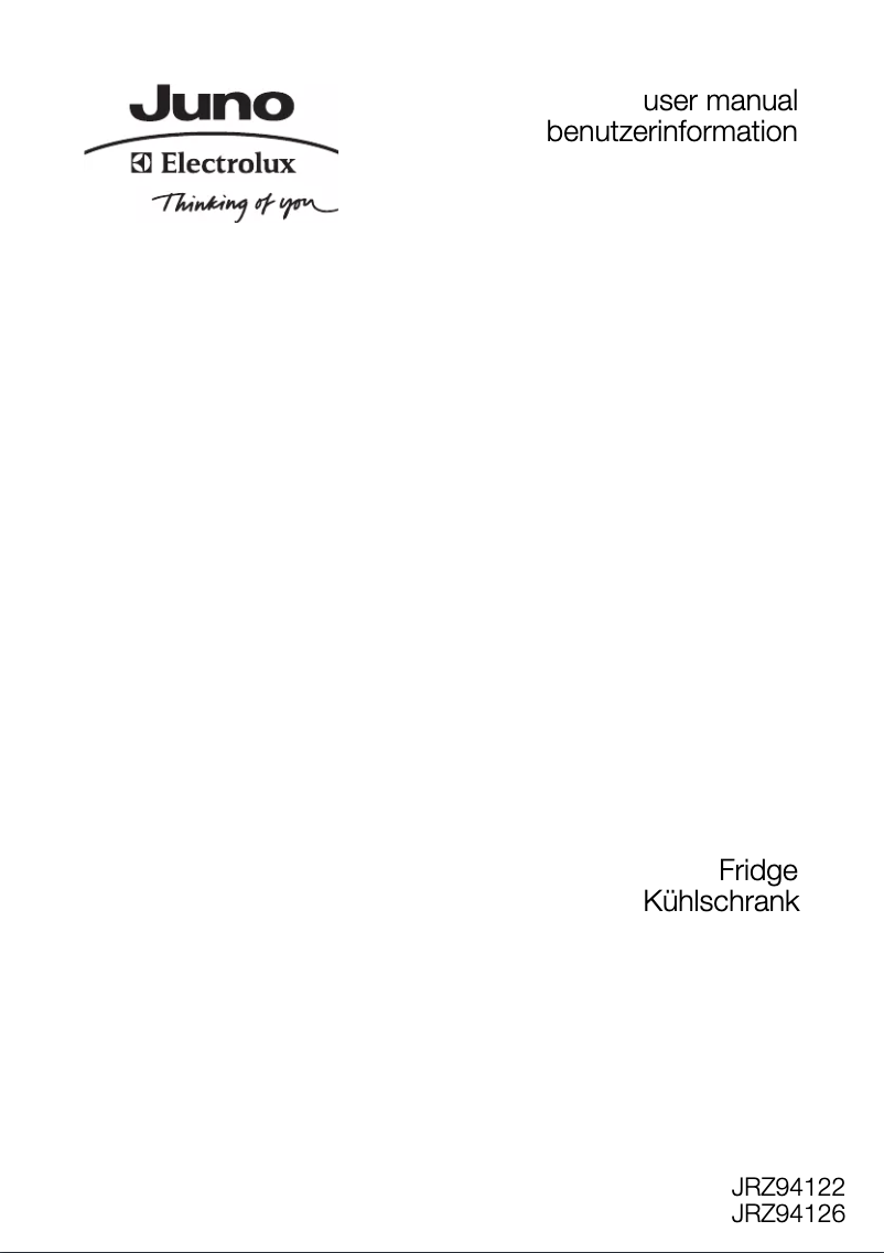 Page 1 de la notice Manuel utilisateur Juno Electrolux JRZ94126