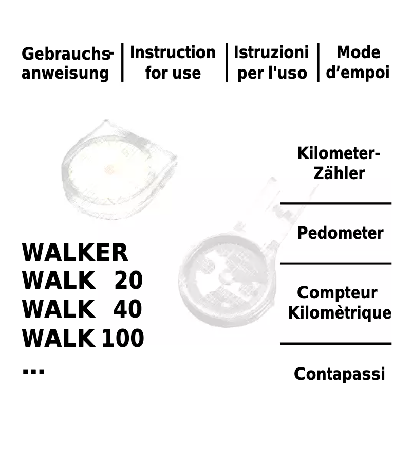 Page n°1 - Manuel utilisateur Kasper & Richter Walk 20