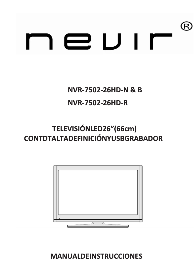 Page n°1 - Manuel utilisateur Nevir NVR-7502-26HD-B
