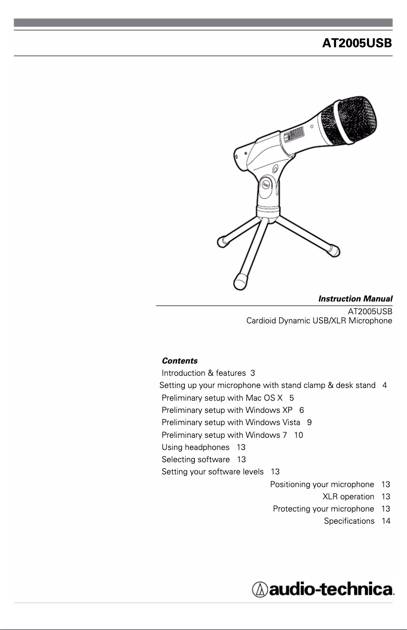 Página 1 del manual Manual de usuario Audio-Technica AT2005USB
