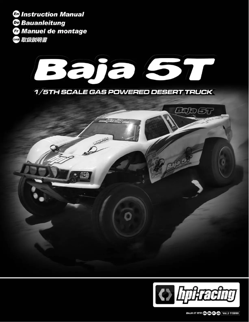 Page 1 de la notice Manuel utilisateur HPI Racing Baja 5T Desert Truck