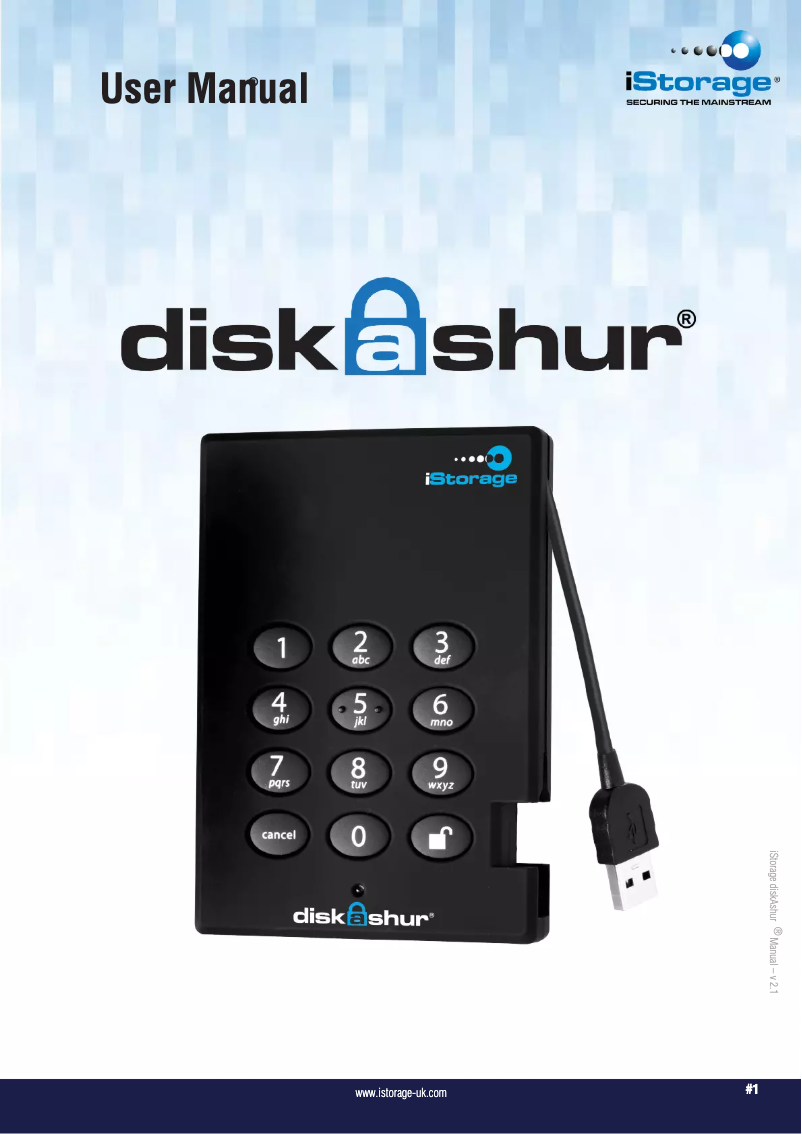 Página 1 del manual Manual de usuario iStorage diskAshur USB 3.0 128-bit