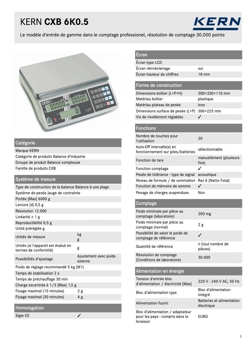 Image de la première page du manuel de l'appareil CXB 6K0.5