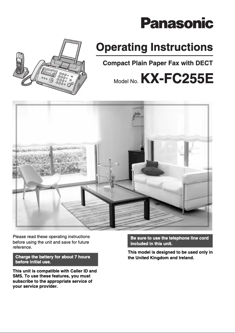 Image de la première page du manuel de l'appareil KX-FC255E