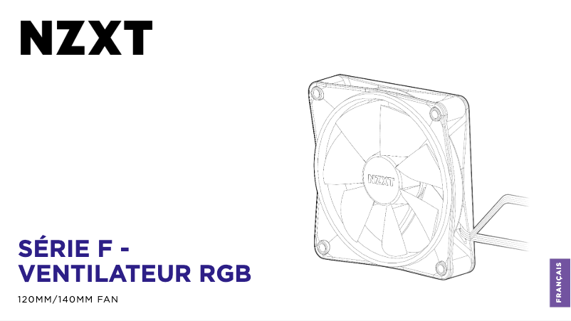 Page 1 de la notice Manuel utilisateur NZXT F140 Core RGB