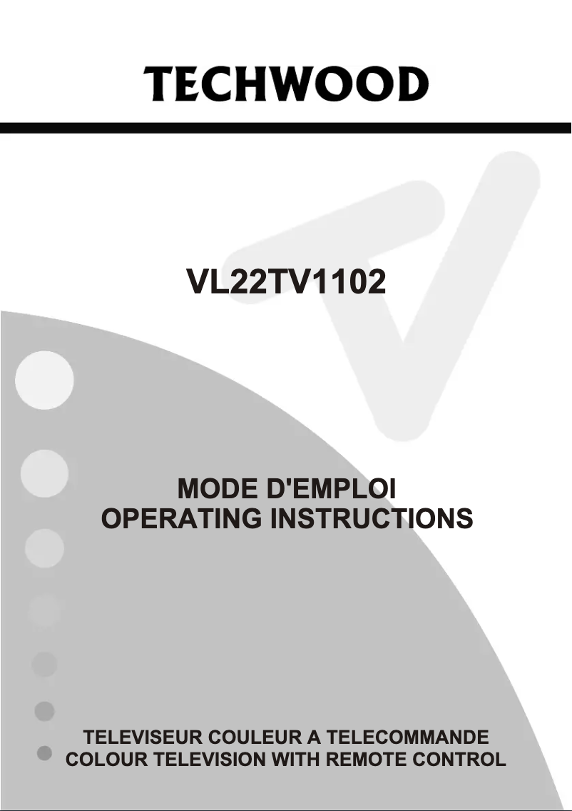 Image de la première page du manuel de l'appareil VL22TV1102