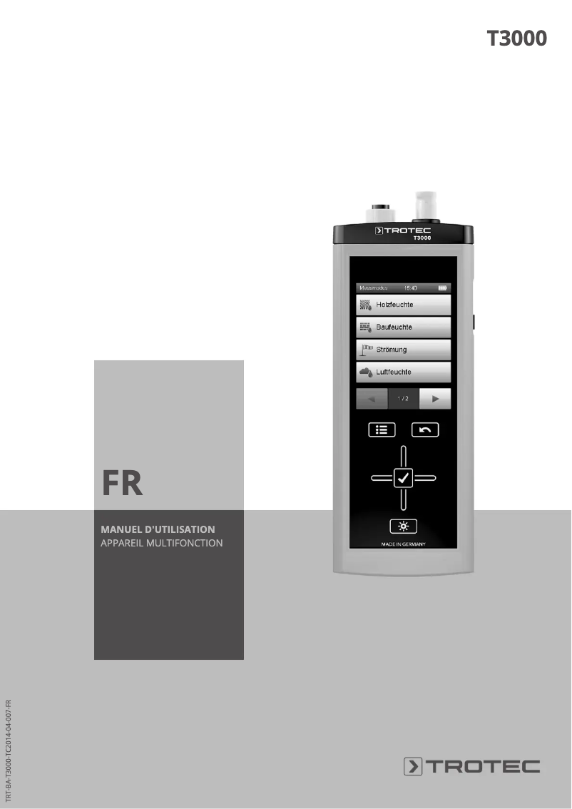 Page n°1 - Manuel utilisateur Trotec T3000