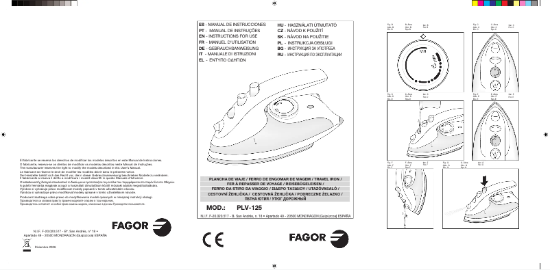 Page n°1 - Manuel utilisateur Fagor PLV-125