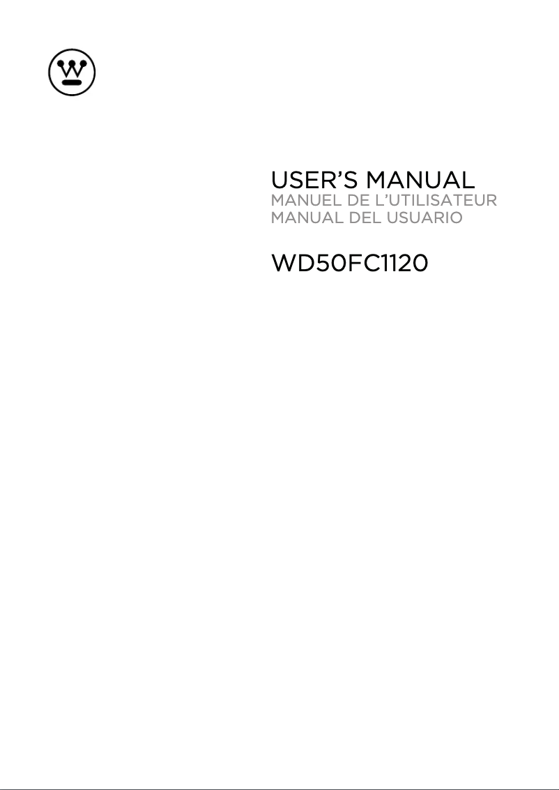 Page n°1 - Manuel utilisateur Westinghouse WD50FC1120