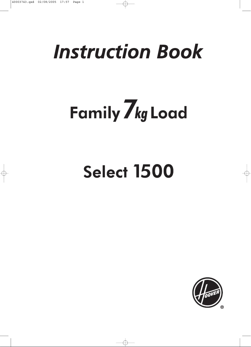 Page n°1 - Manuel utilisateur Hoover HSPF 157-80