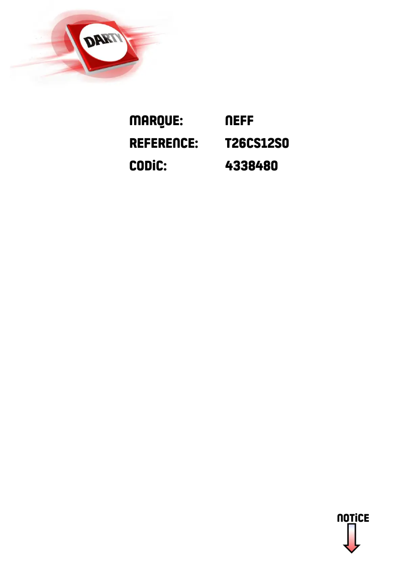 Page n°1 - Manuel utilisateur Neff T26CS12SO