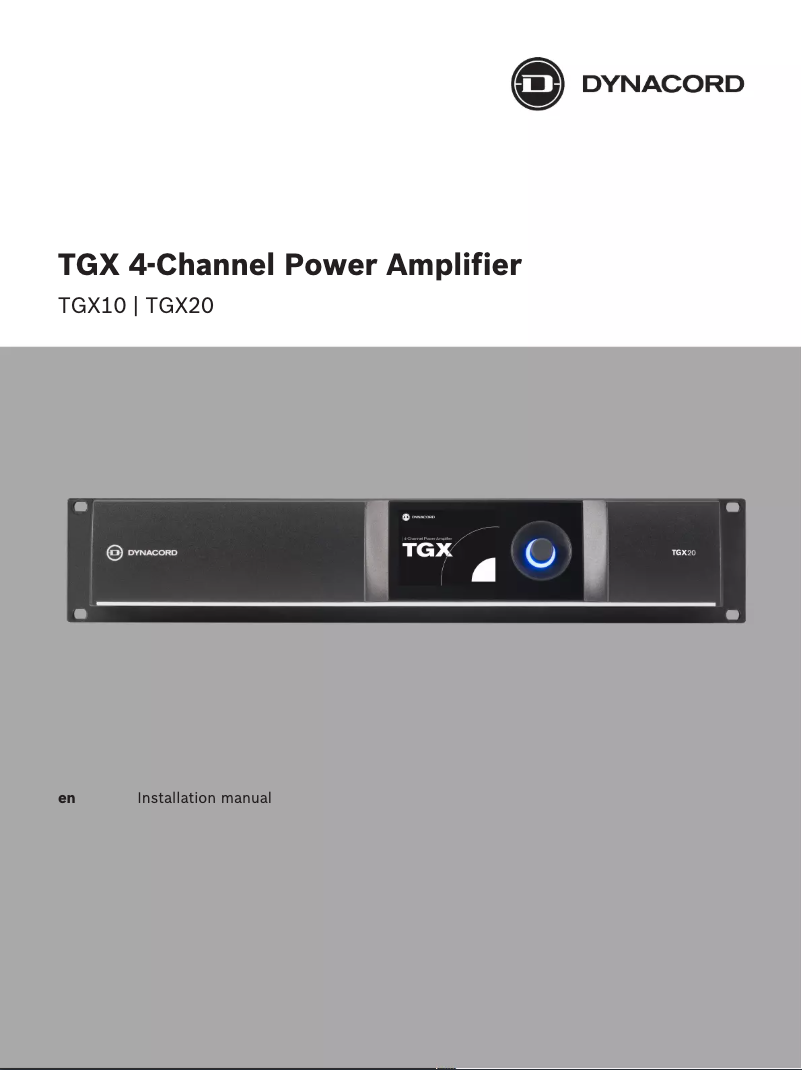 Image de la première page du manuel de l'appareil SR20TGX System Rack