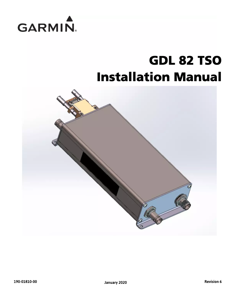 Page n°1 - Guide d'installation Garmin GDL 82