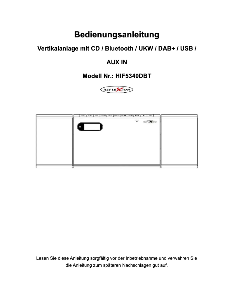 Imagen de la primera página del manual del dispositivo HIF5340DBT