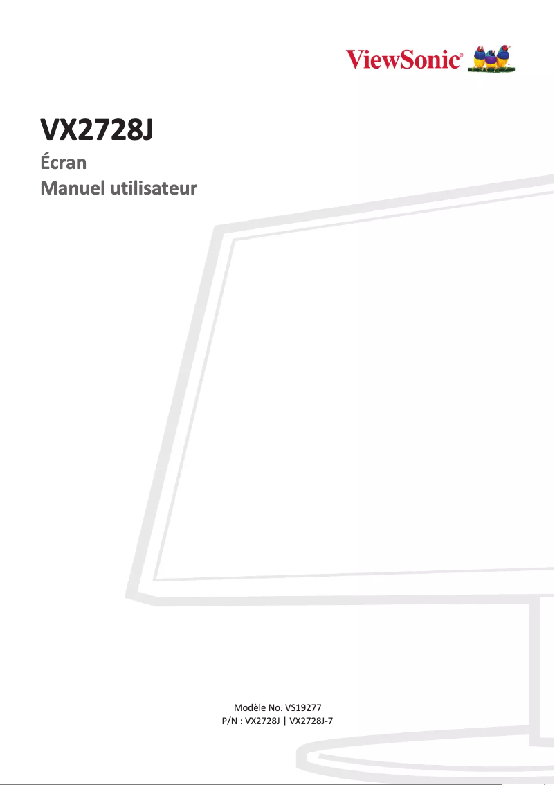 Page 1 de la notice Manuel utilisateur Viewsonic VX2728J