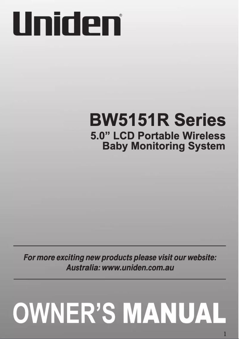 Page 1 de la notice Manuel utilisateur Uniden BW 5151R