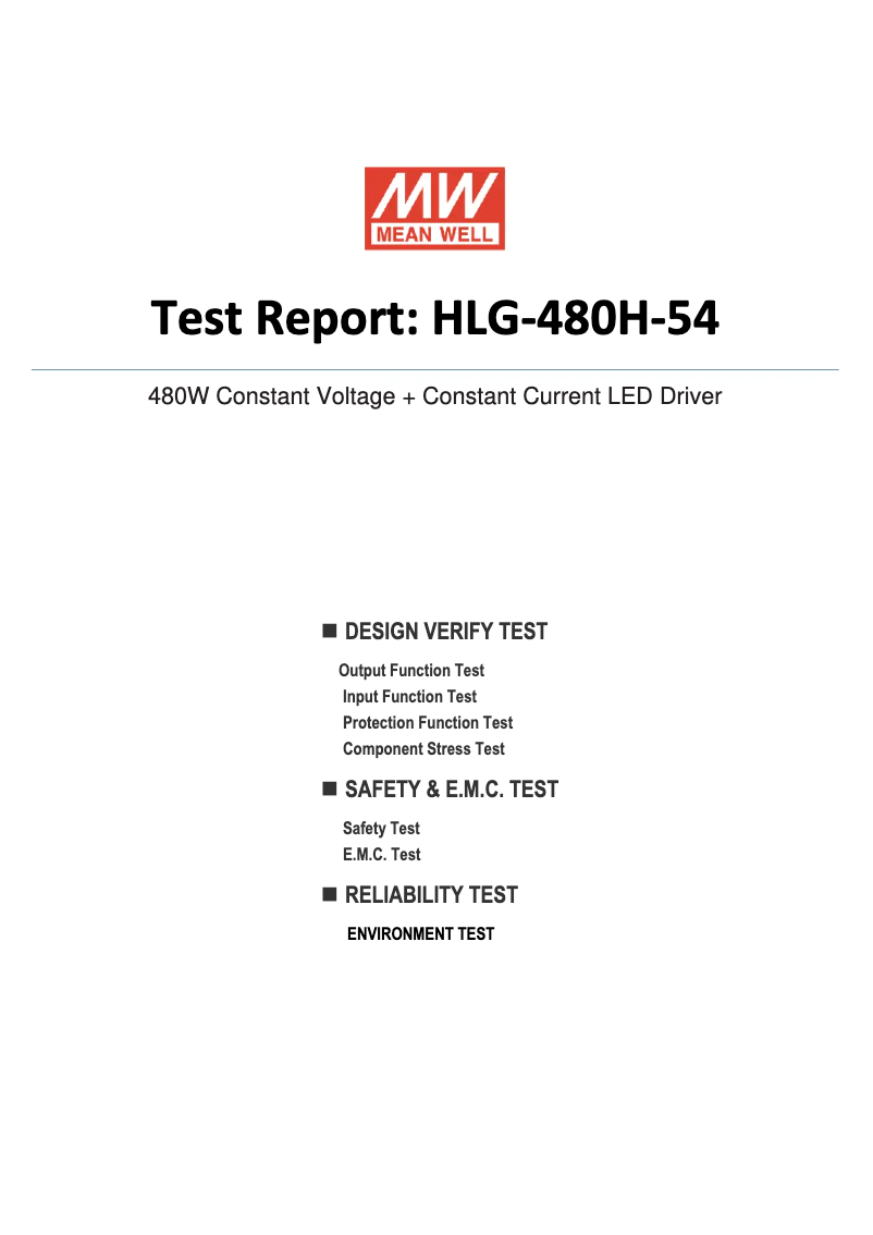 Page n°1 - Fiche technique Mean Well HLG-480H-54