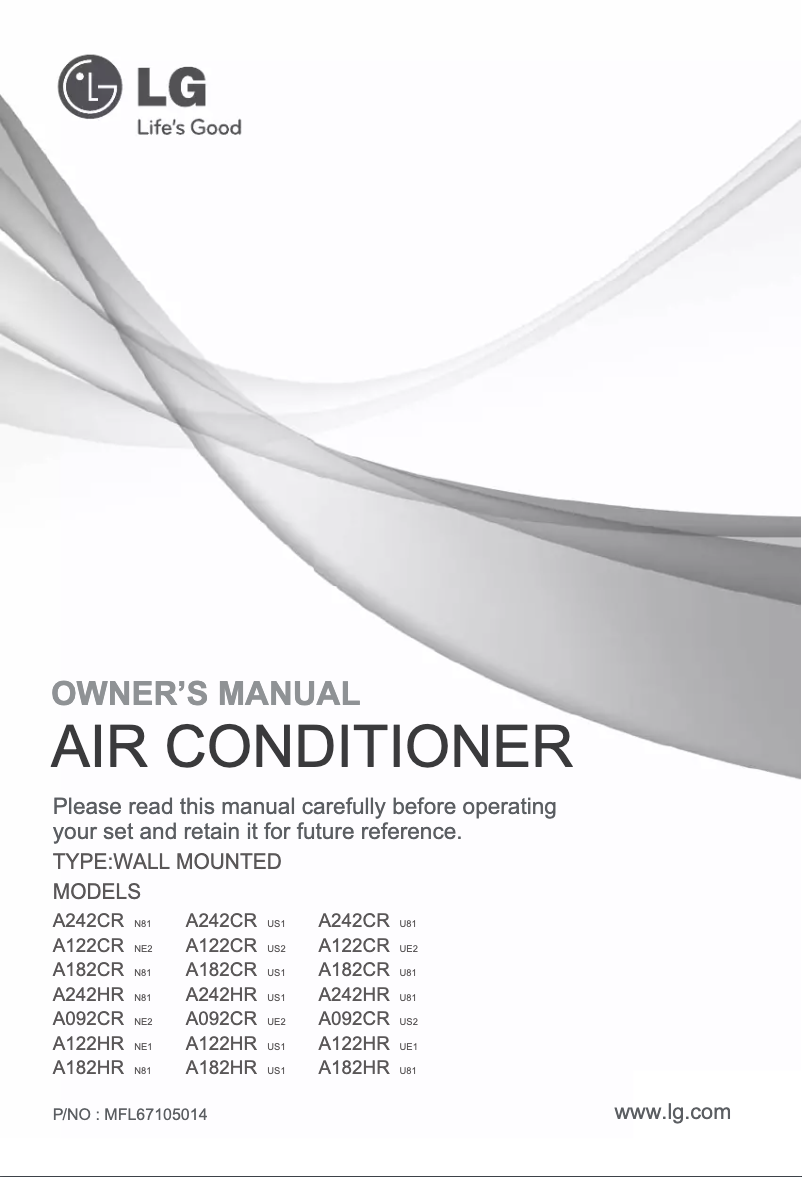 Page 1 de la notice Manuel utilisateur LG A242CR