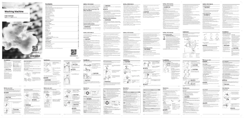 Image de la première page du manuel de l'appareil WW90TA046AB