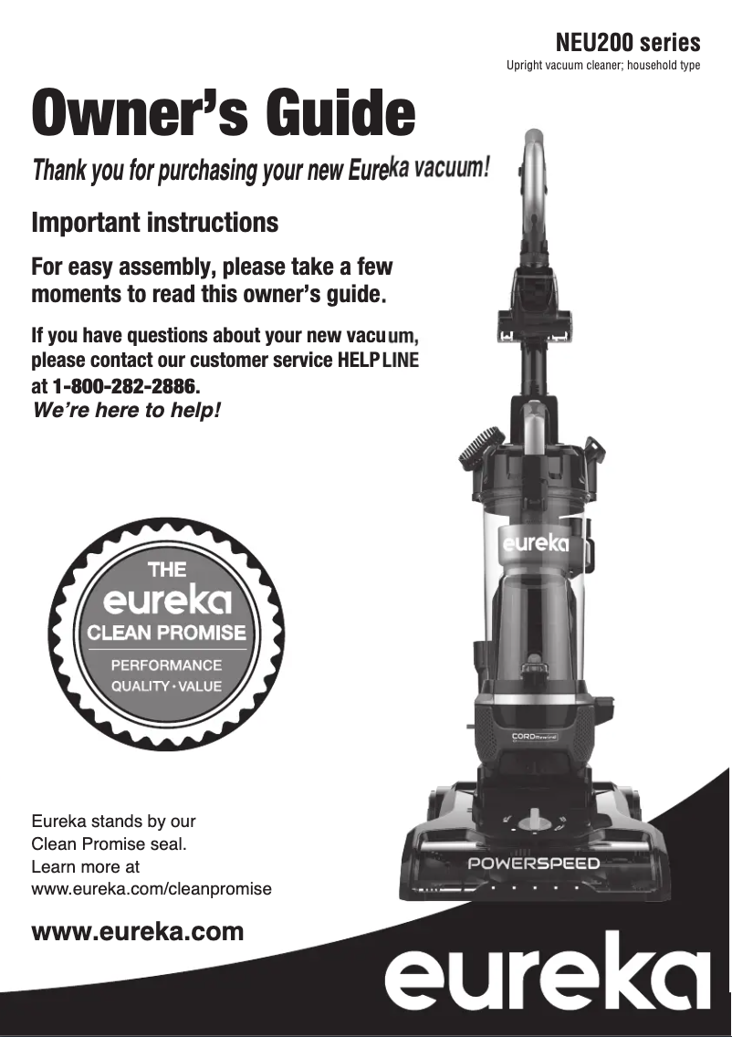 Page 1 de la notice Manuel utilisateur Eureka PowerSpeed NEU180