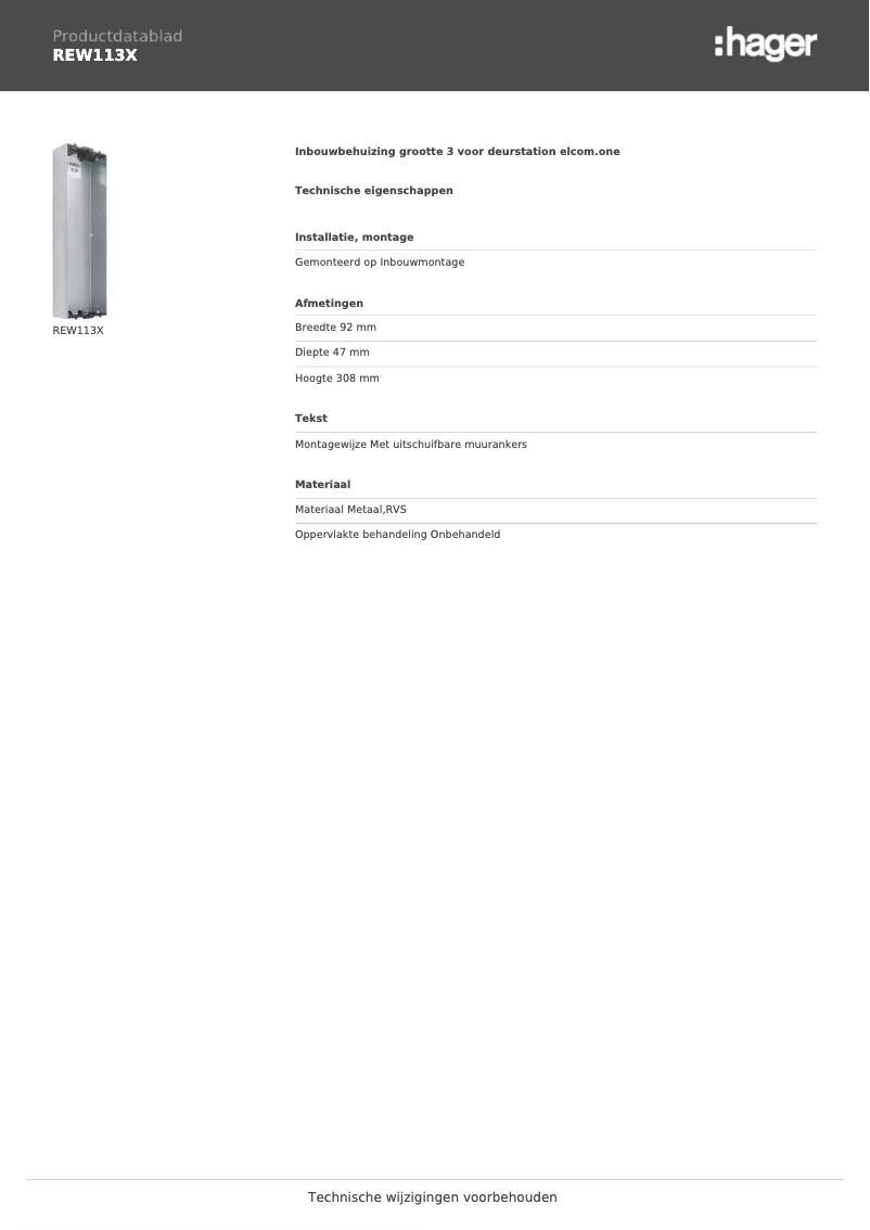 Image de la première page du manuel de l'appareil REW113X